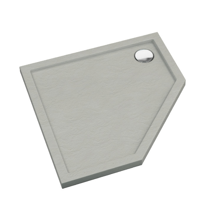 Schedline Brodzik akrylowy Sharper Cement Stone 90x90x5 cm, pięciokątny, Gwarancja 7 lat
